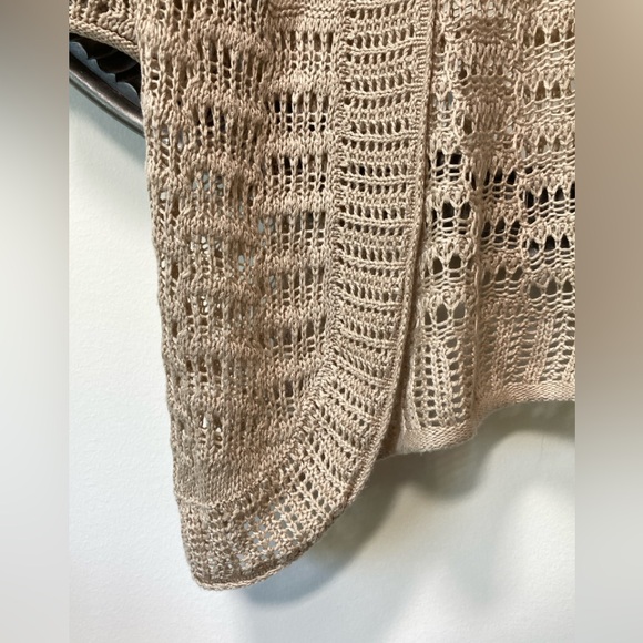 Caslon Sweater Loose Knit Crocheted Open Front Shrug Cardigan Sz Small - Picture 7 of 7